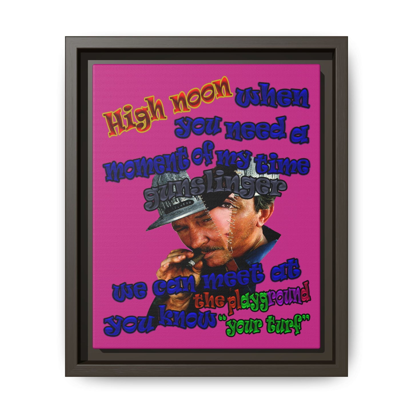 high noon - framed canvas art (pink)