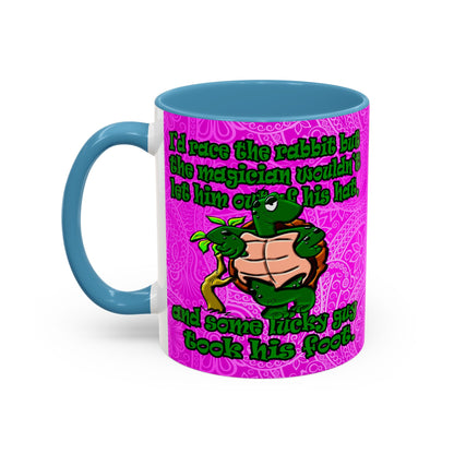 turtle race - Accent Mug (pink swirl)