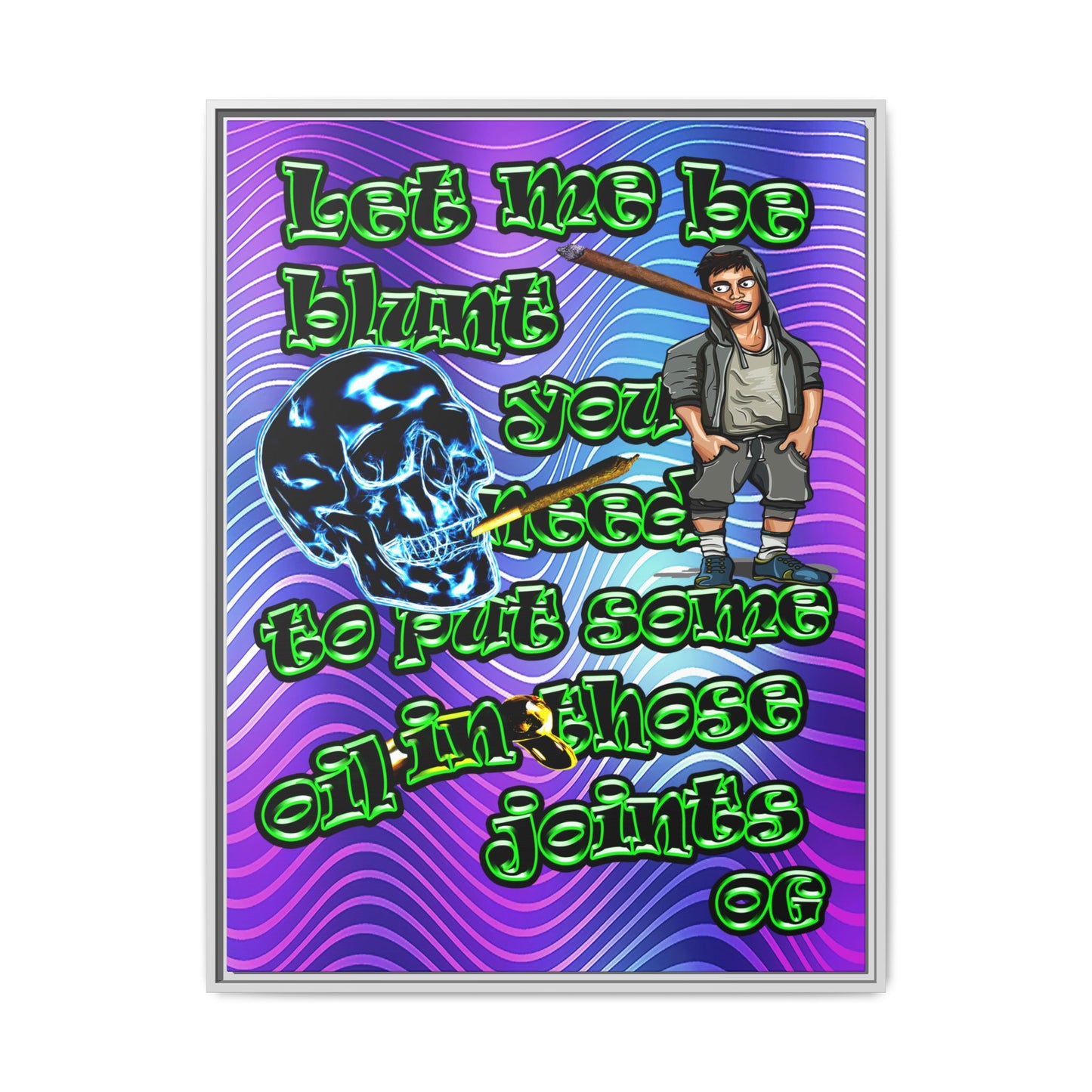 og - framed canvas art (purple wave)