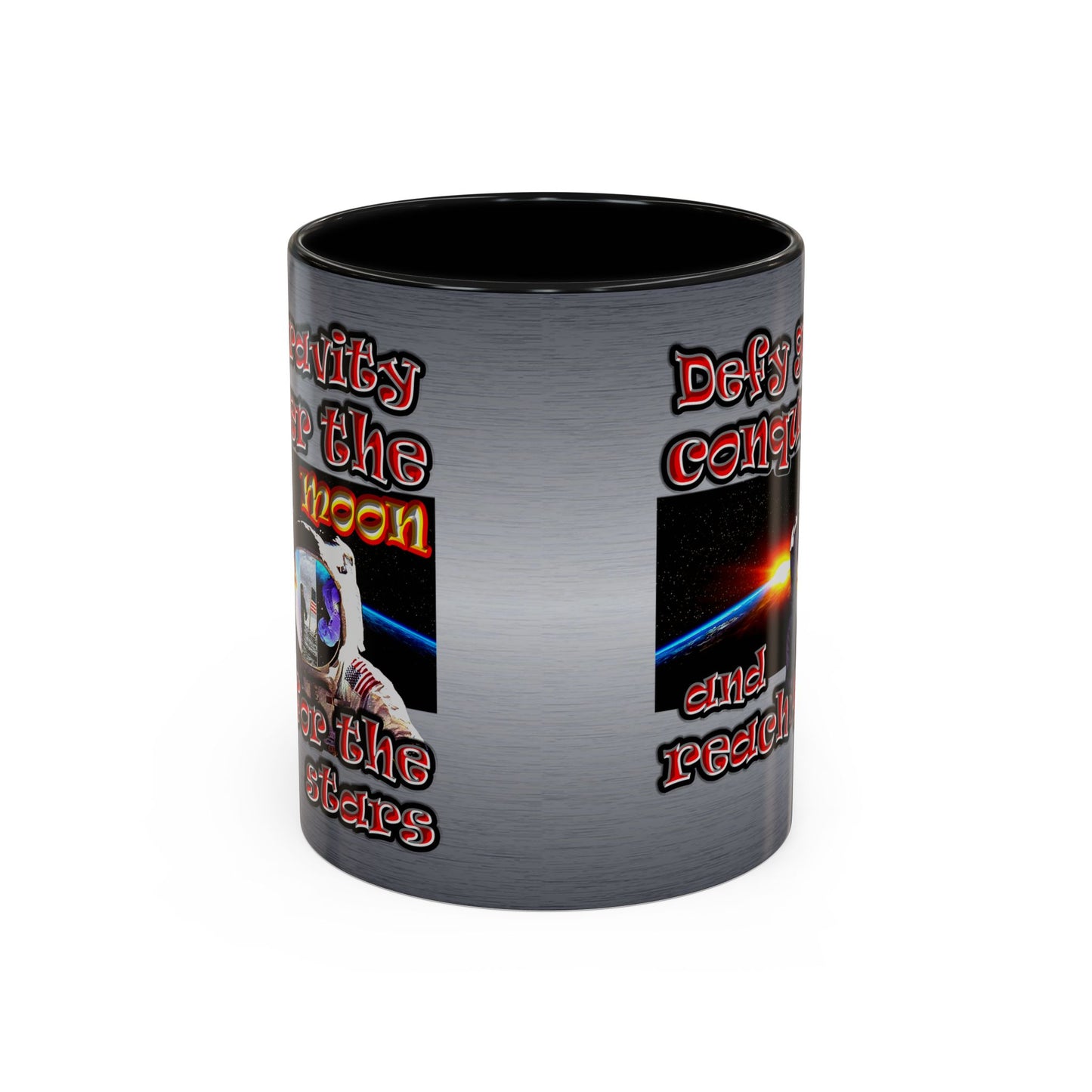 defy conquer reach - Accent Mug (brushed nickel)