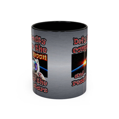 defy conquer reach - Accent Mug (brushed nickel)