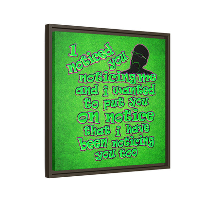 noticed you noticing - framed canvas art (green turf)