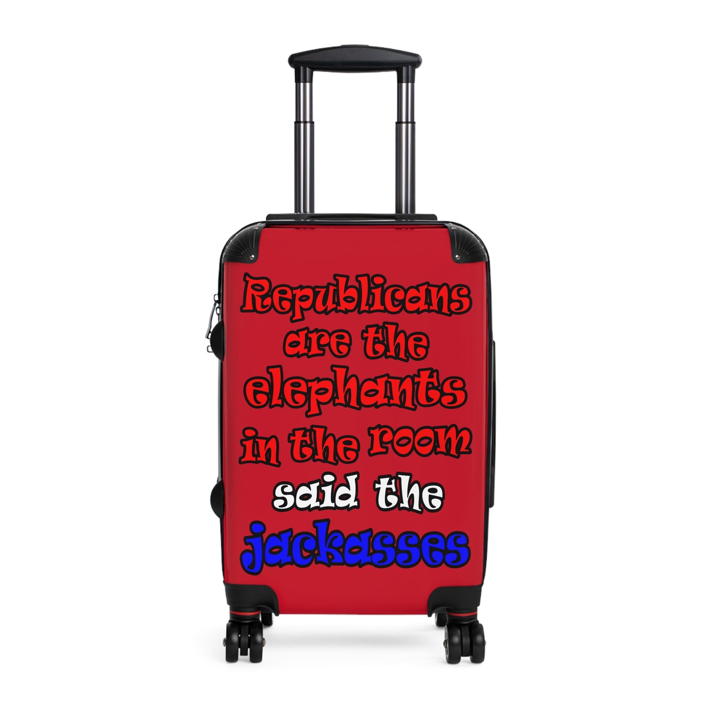 donkeys and elephants - Suitcase (dark red)