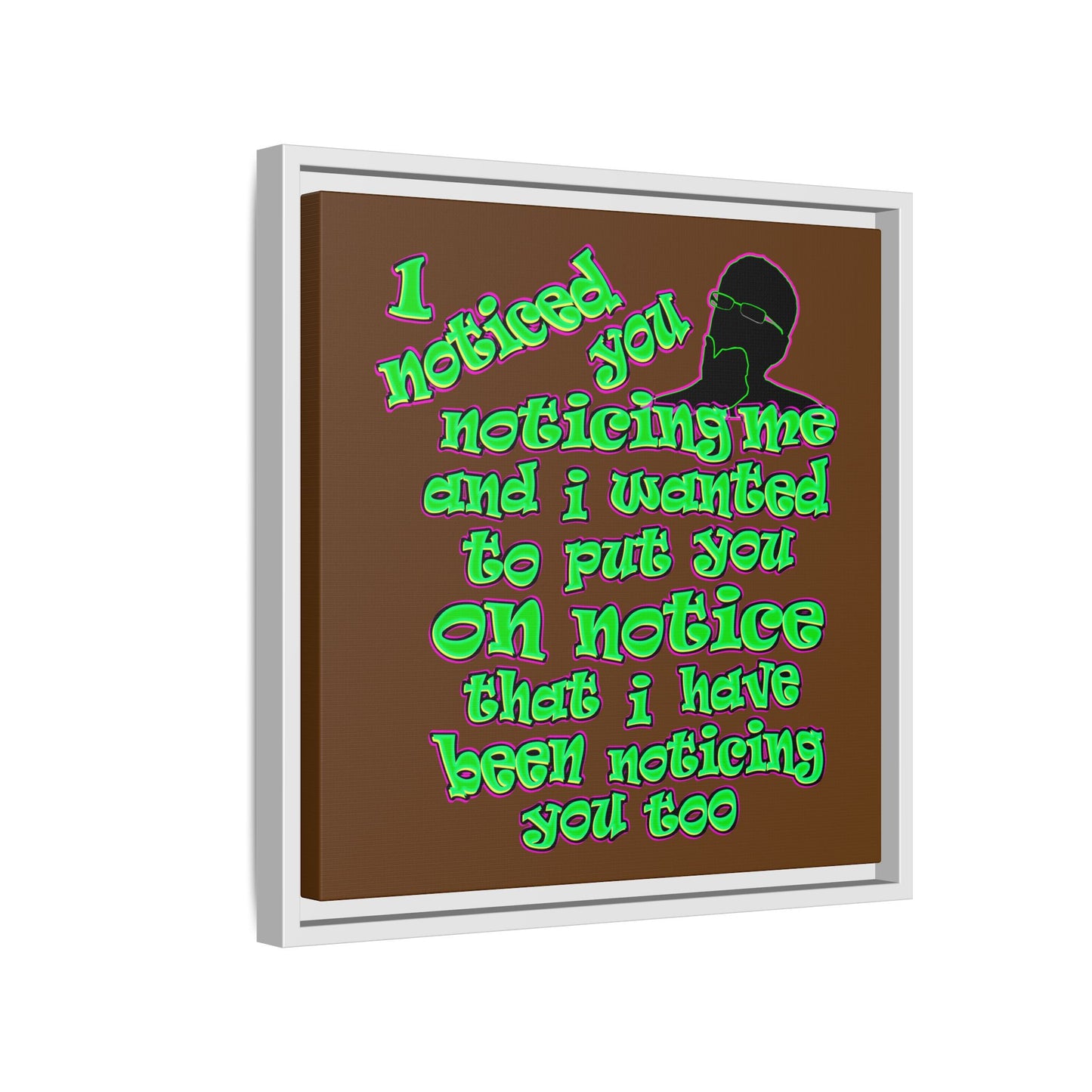 noticed you noticing - framed canvas art (brown)