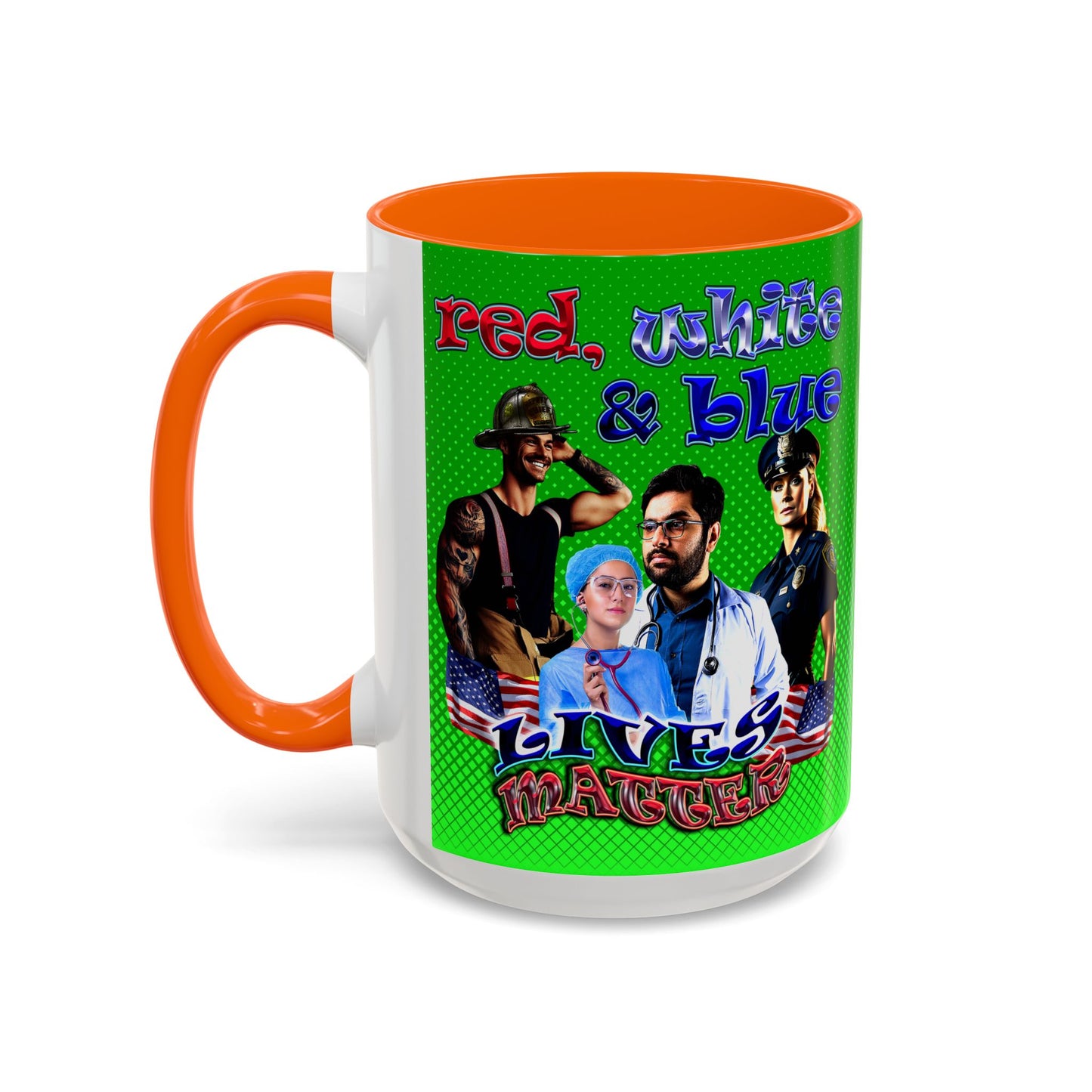 rw&b lives matter - Accent Mug (logo green)