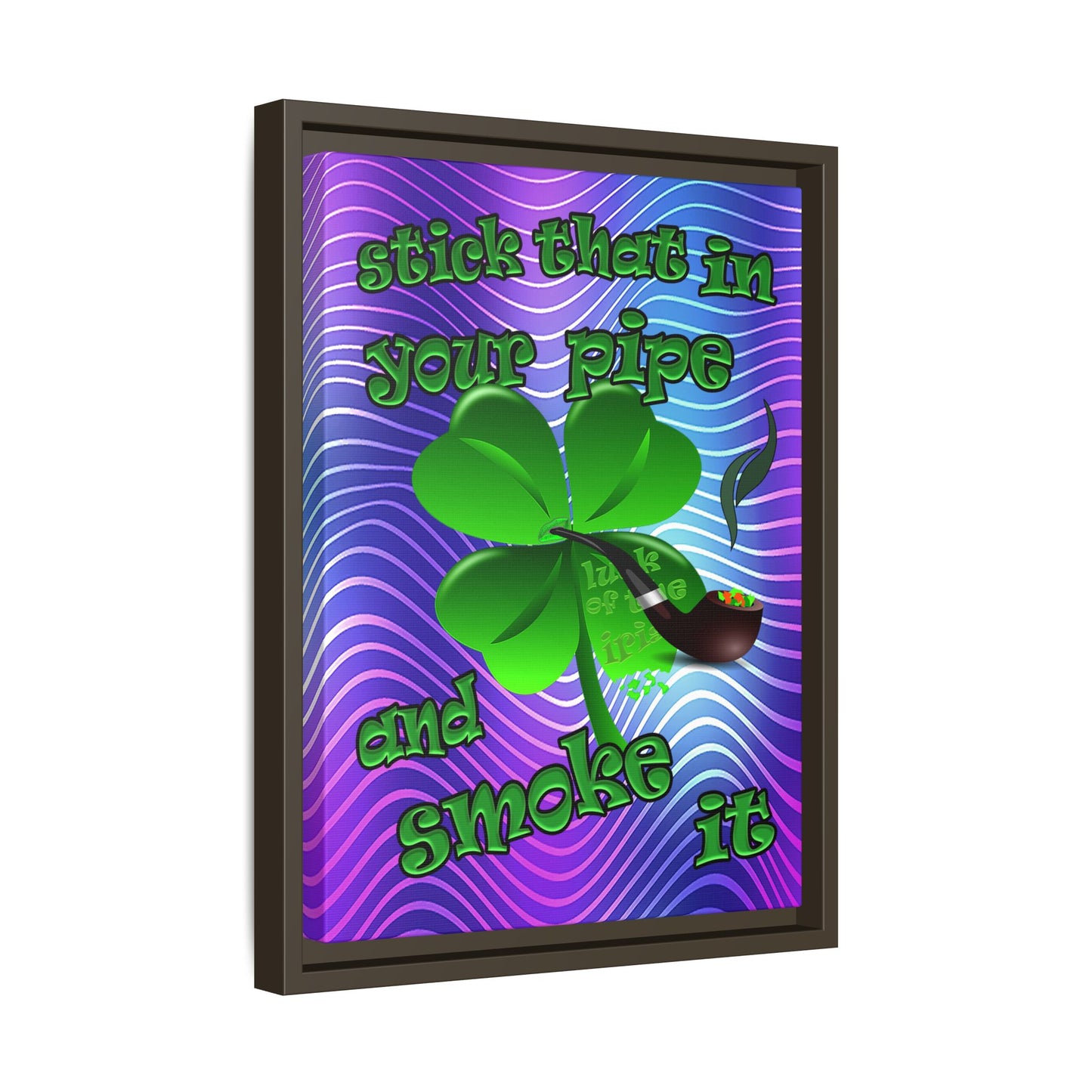 stick that in your pipe and smoke it - framed canvas art (purple wave)