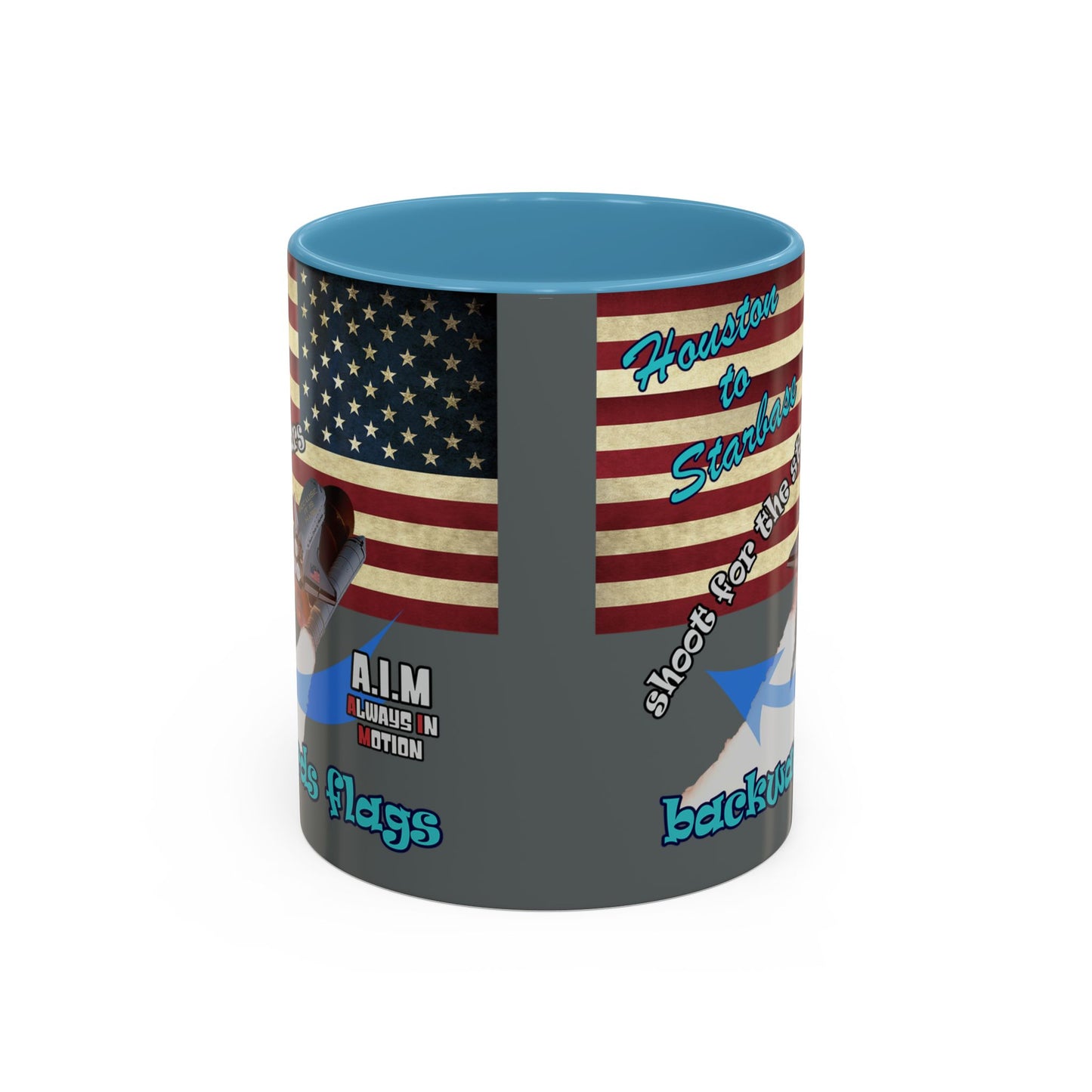 shoot for the stars - Accent Mug (dark grey)