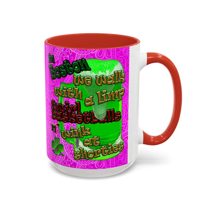 celtics logo - Accent Mug (pink swirl)
