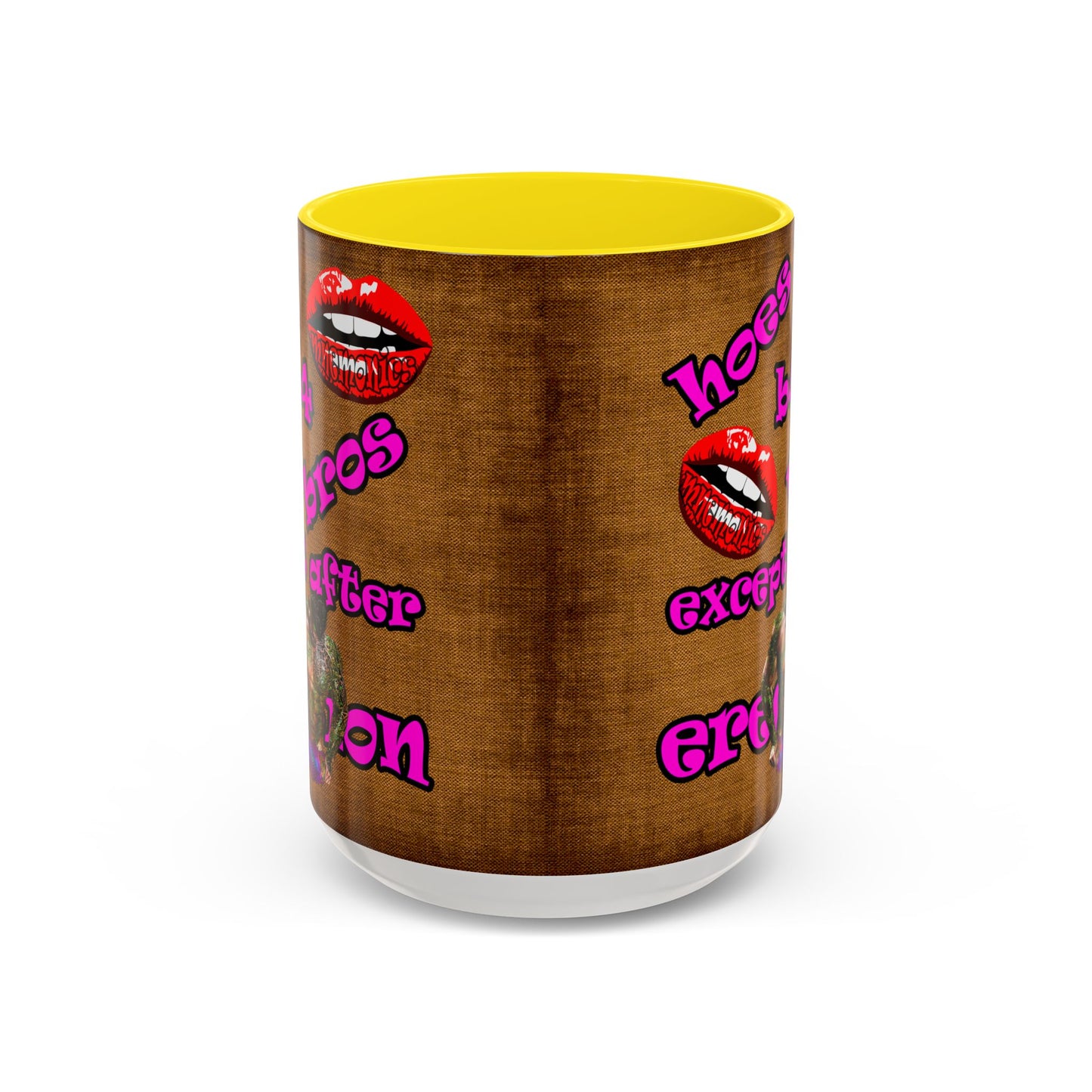 hoes b4 bros - Accent Mug (brown papyrus)