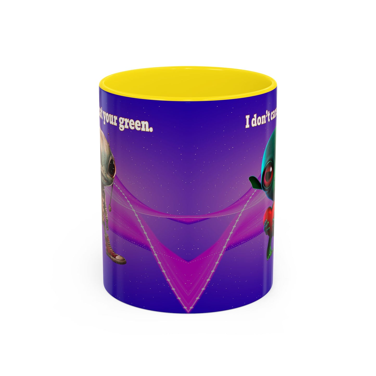 I don't care that your grey - Accent Mug (purple-pink wave)