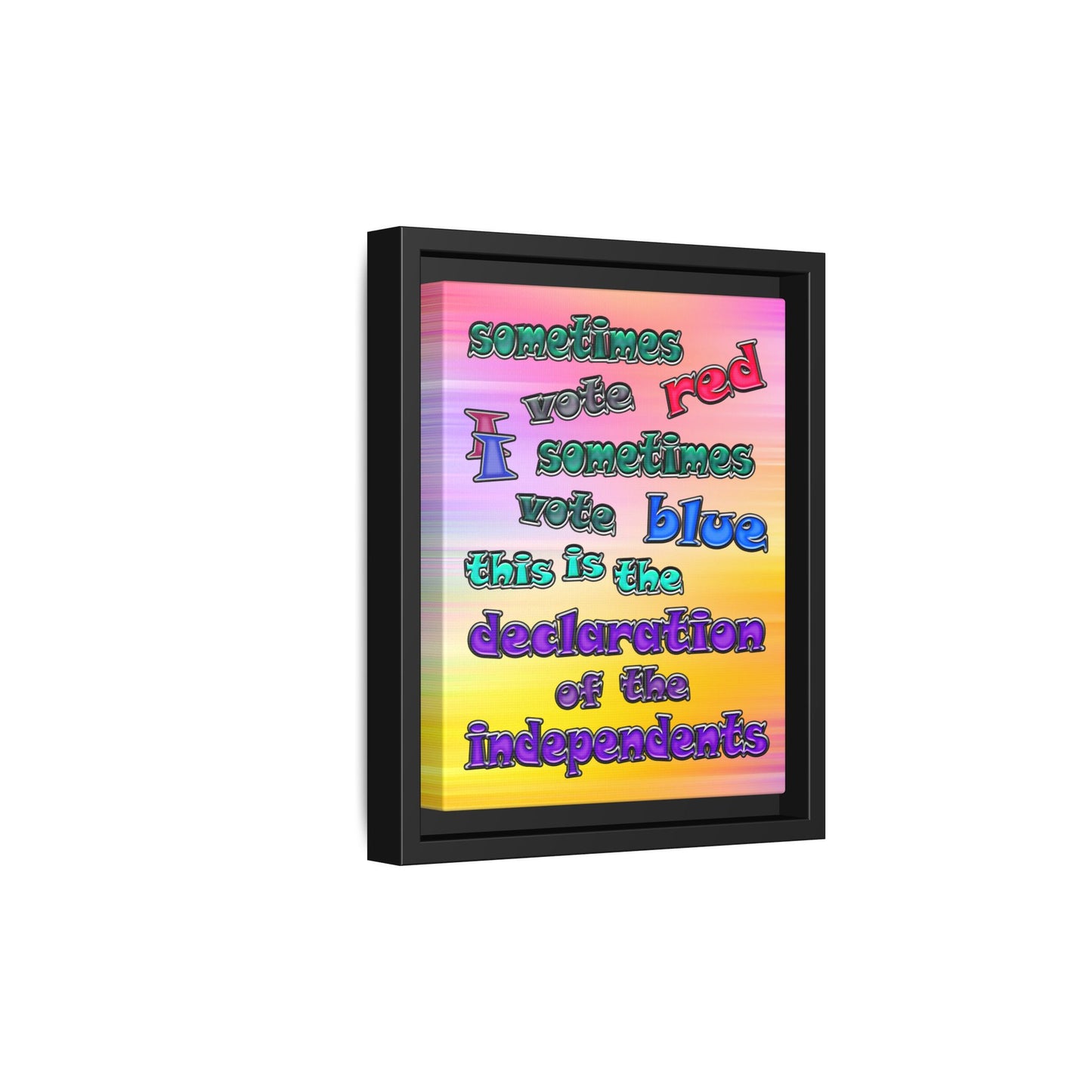 declaration of the independents - framed canvas art (color blur)