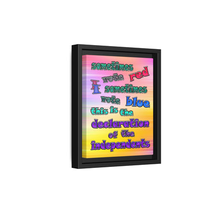 declaration of the independents - framed canvas art (color blur)