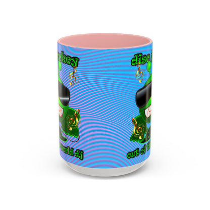 disc jockey - Accent Mug (light blue-purple wave)