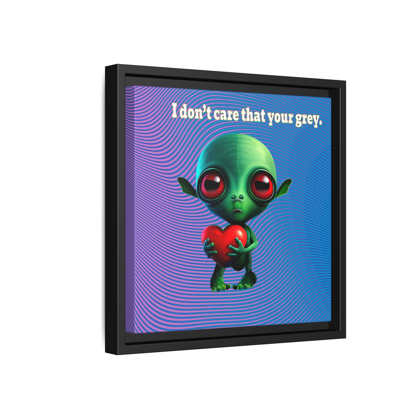 I don't care that your grey - framed canvas art (light blue-purple wave)