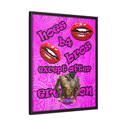hoes b4 bros - framed canvas art (pink swirl)