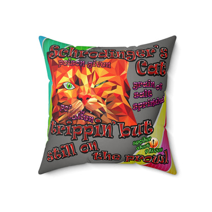 schrodinger's cat - Faux Suede Square Pillow - (rainbow split)