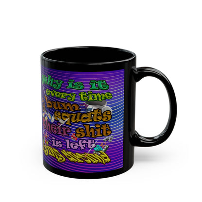 the bum's shit - Black Mug (purple wave)