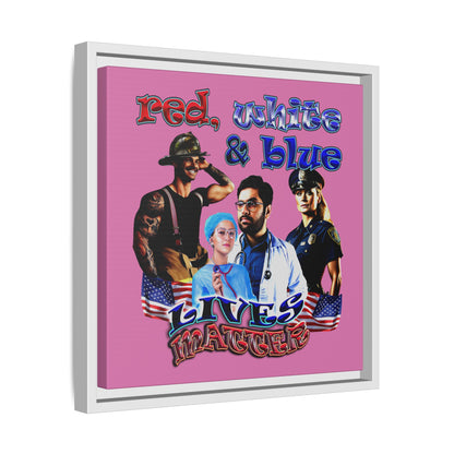 rw&b lives matter - framed canvas art (light pink)