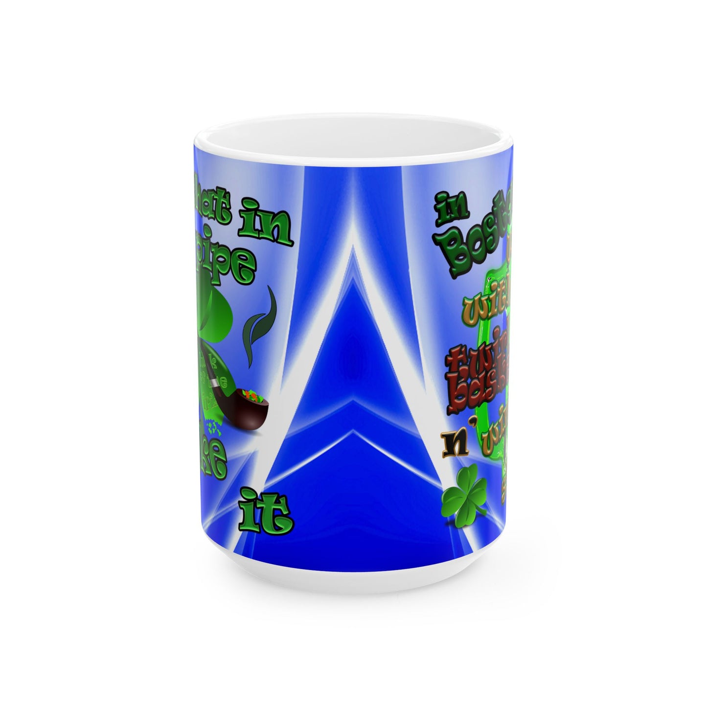 celtics logo - White Mug (blue-white wave)