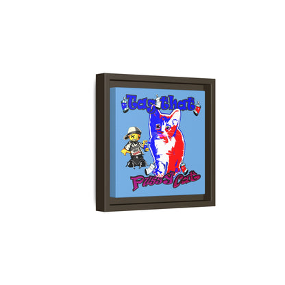 tag that - framed canvas art (light blue)