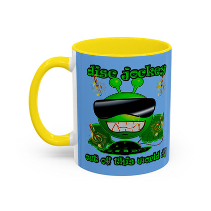 disc jockey - Accent Mug (light blue)