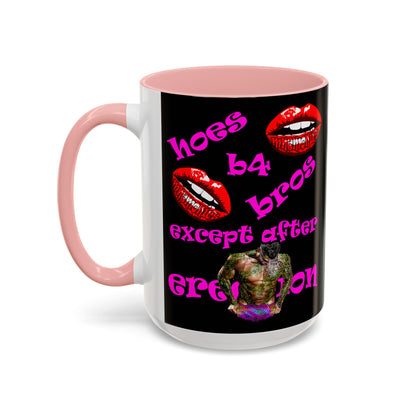 hoes b4 bros - Accent Mug (black)