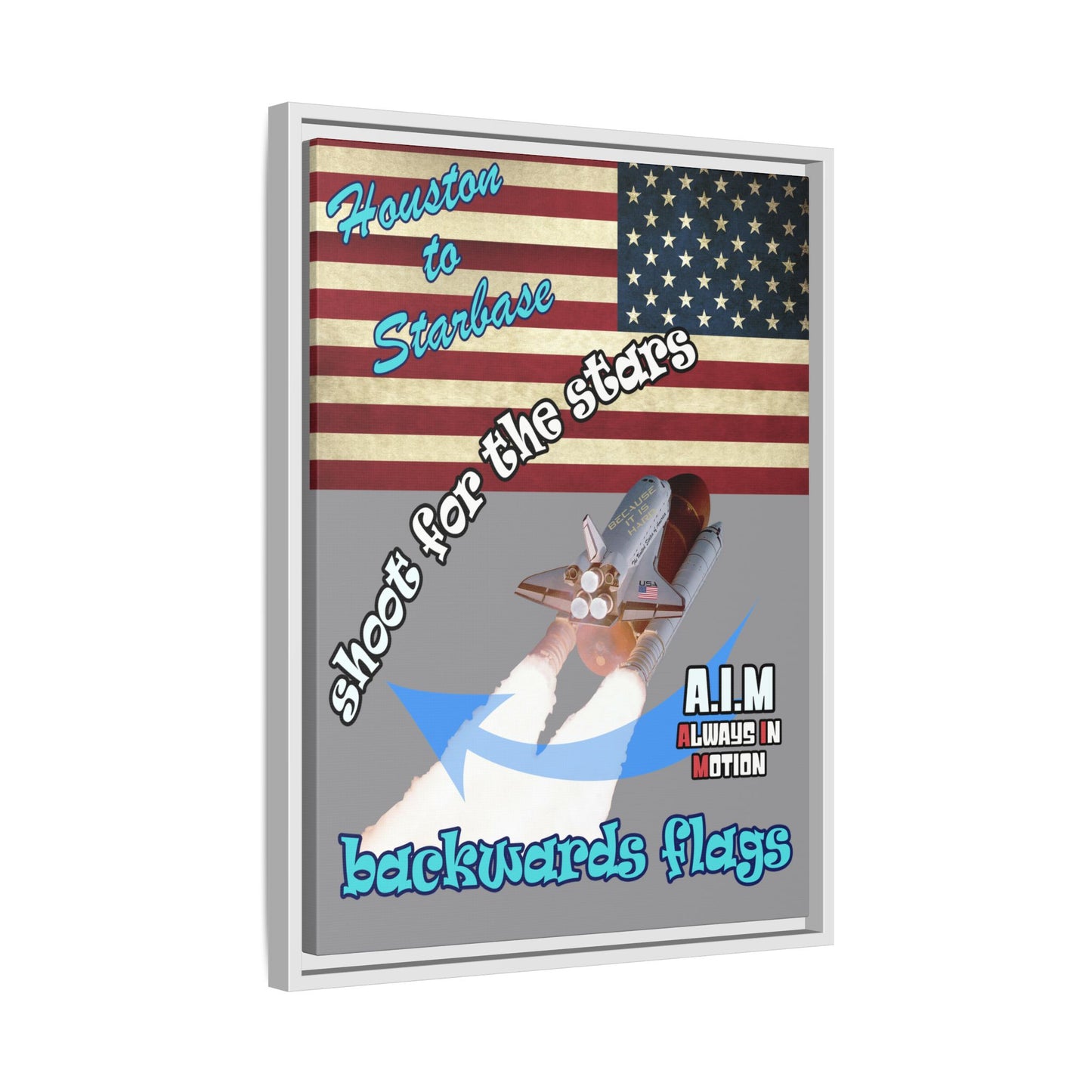 shoot for the stars - framed canvas art (grey)