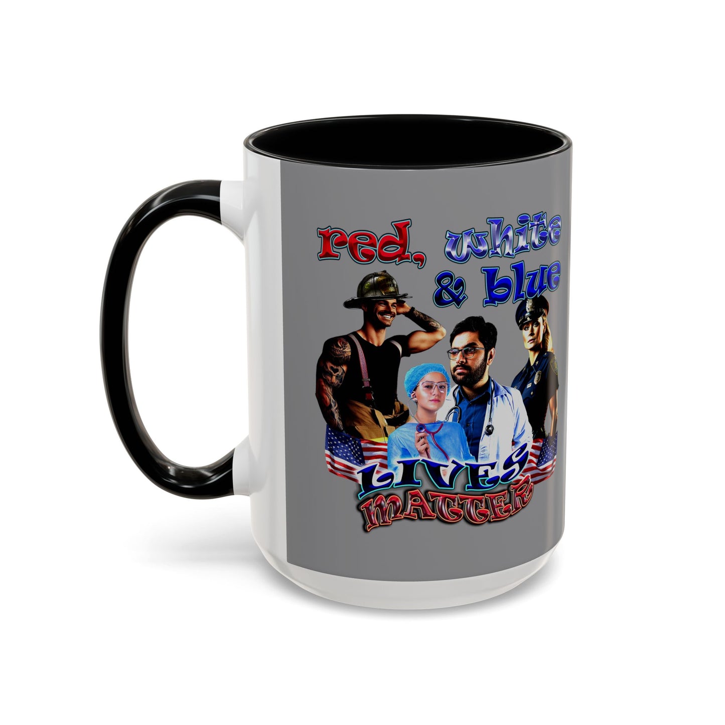 rw&b lives matter - Accent Mug (grey)