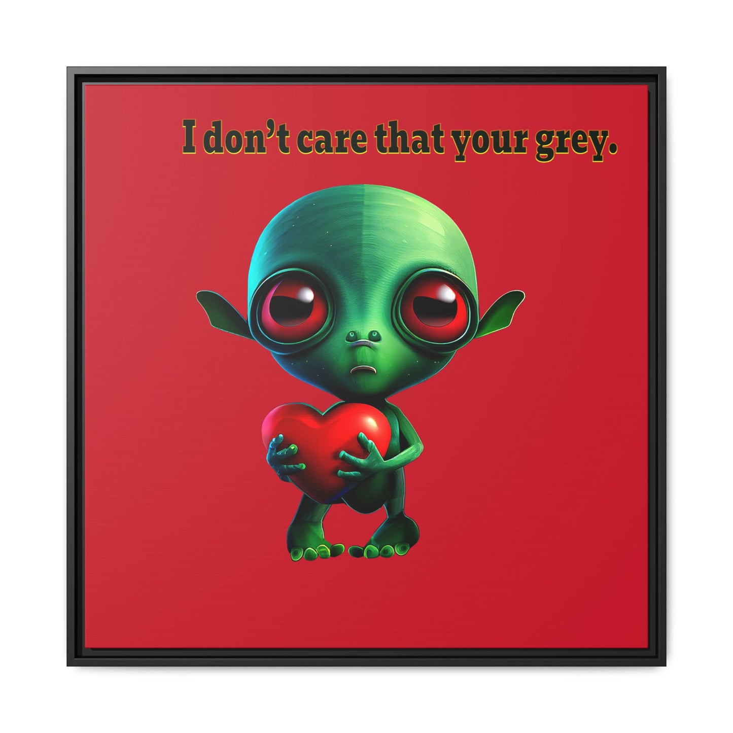 I don't care that your grey - framed canvas art (dark red)