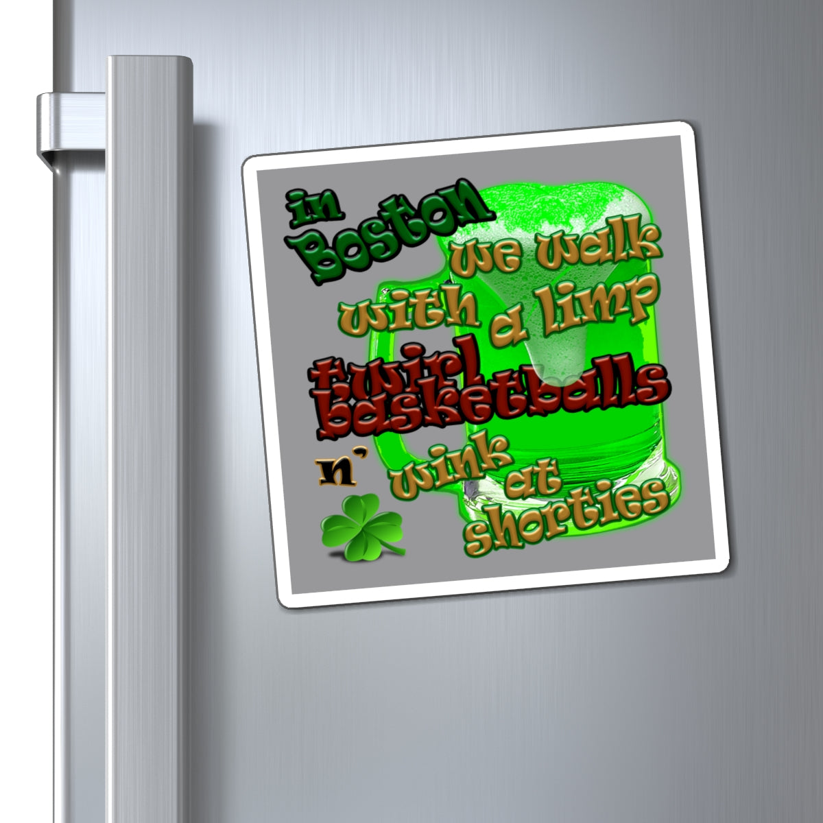 celtics logo - Magnets - (grey)