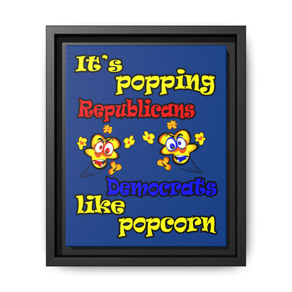 popping like popcorn - framed canvas art (dark blue)