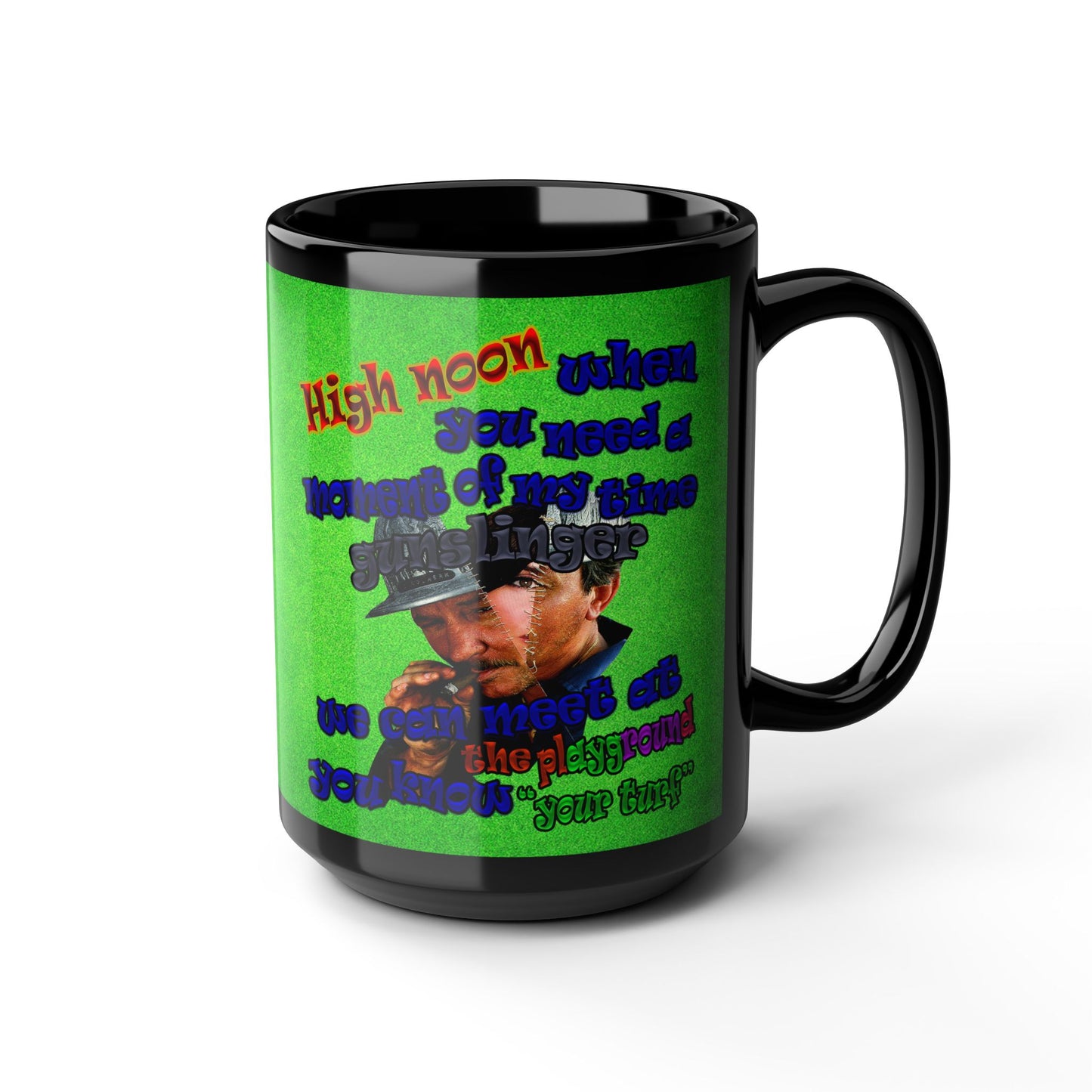 high noon - Black Mug (green turf)
