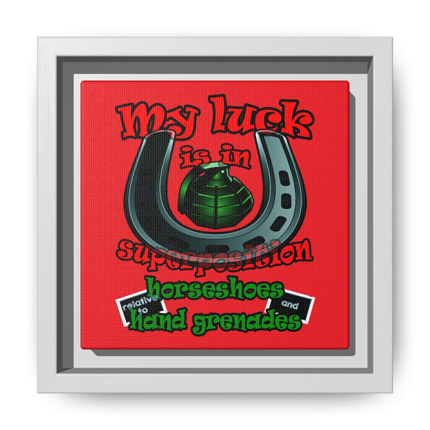 my luck - framed canvas art (red)