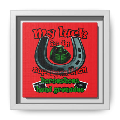 my luck - framed canvas art (red)