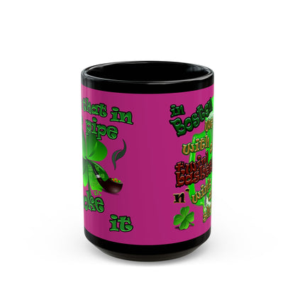 celtics logo - Black Mug (pink)