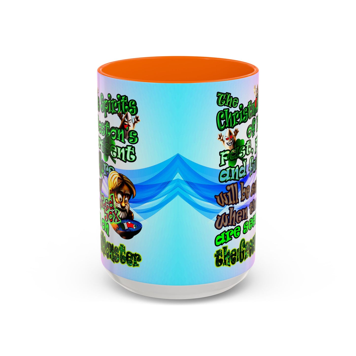 christmas spirits of boston - Accent Mug (light blue-pink wave)