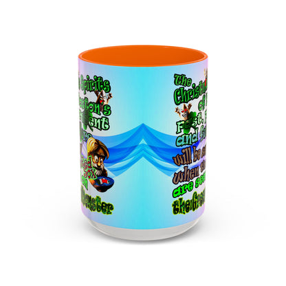 christmas spirits of boston - Accent Mug (light blue-pink wave)