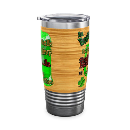celtics logo - Ringneck Tumbler, 20oz (butterscotch wood finish)