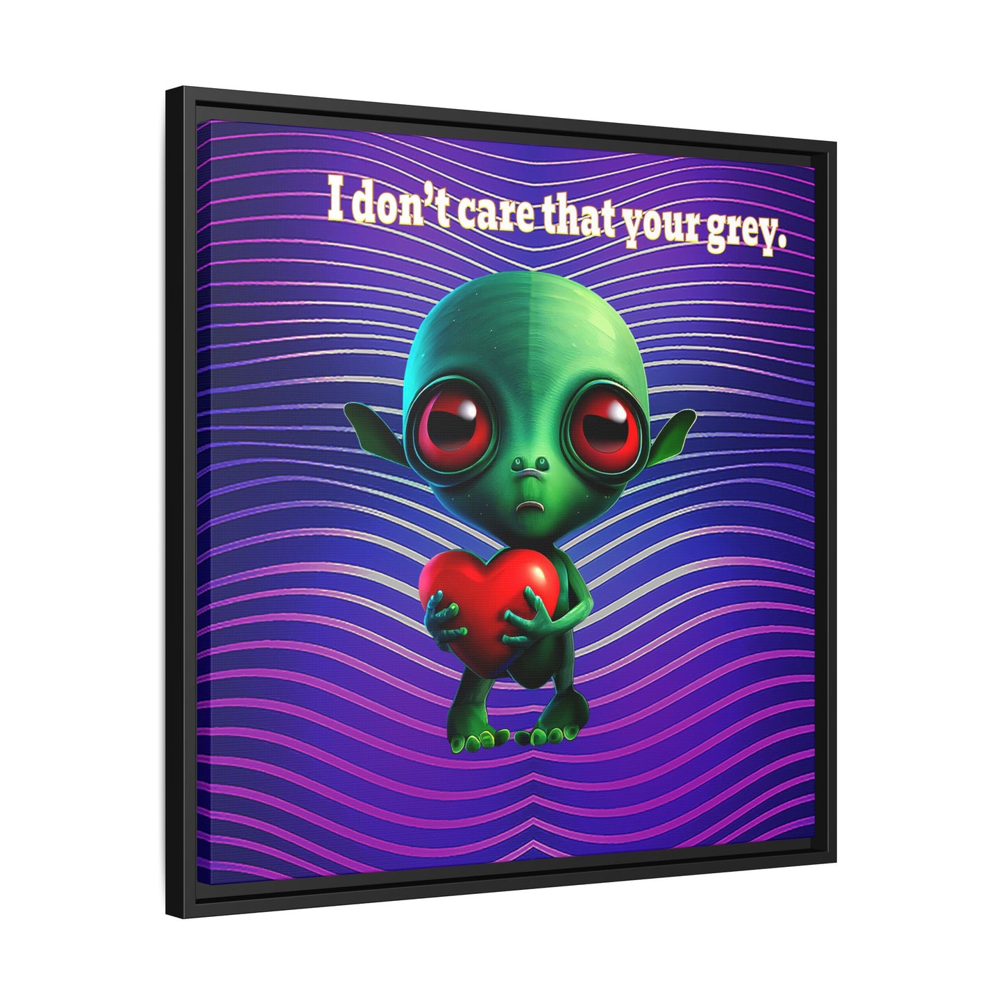 I don't care that your grey - framed canvas art (purple wave)
