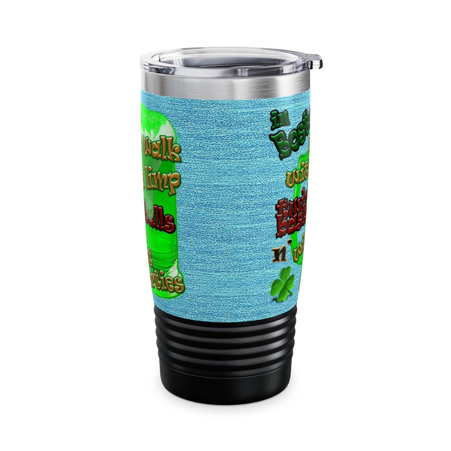 celtics logo - Ringneck Tumbler, 20oz (faded blue)