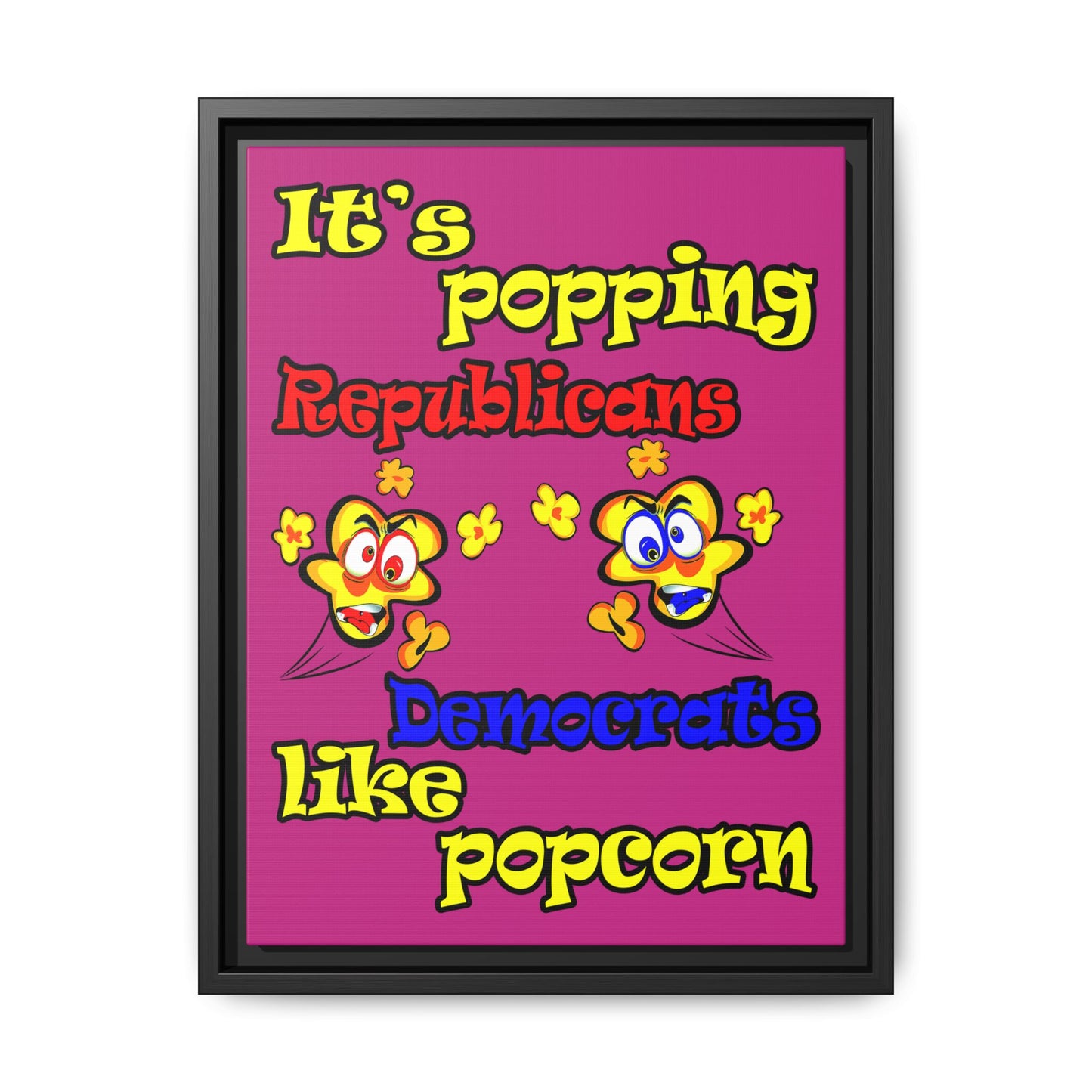 popping like popcorn - framed canvas art (pink)