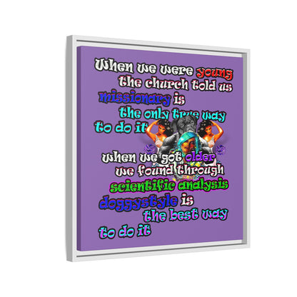 doggystyle - framed canvas art (light purple)