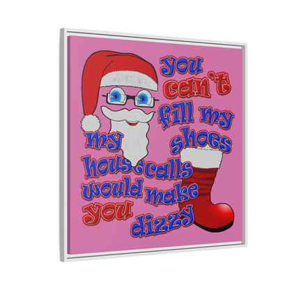 santa's shoes - framed canvas art (light pink)