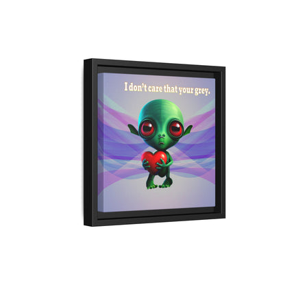 I don't care that your grey - framed canvas art (light blue-pink wave)