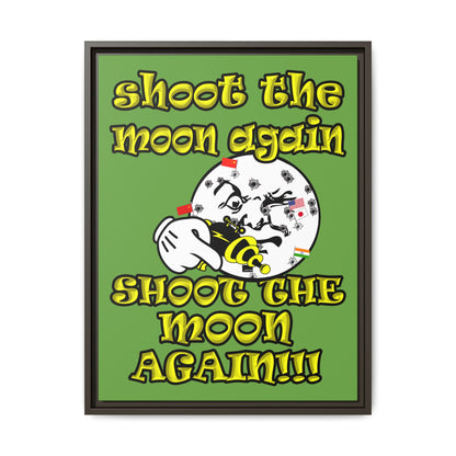 shoot the moon again - framed canvas art (green)