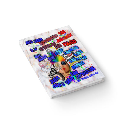 drop the beat - journal-lined (white marble)