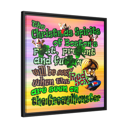 christmas spirits of boston - framed canvas art (color blur)