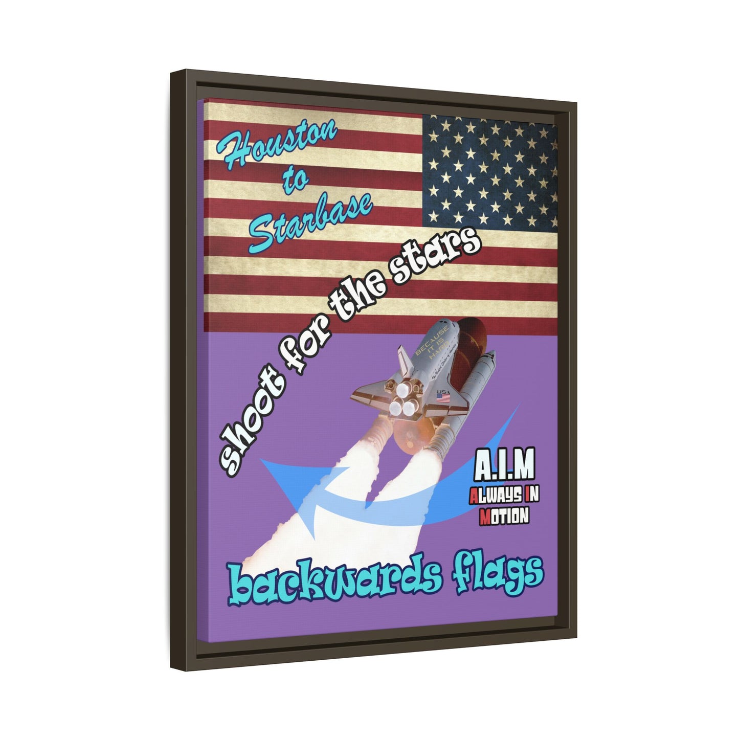 shoot for the stars - framed canvas art (light purple)