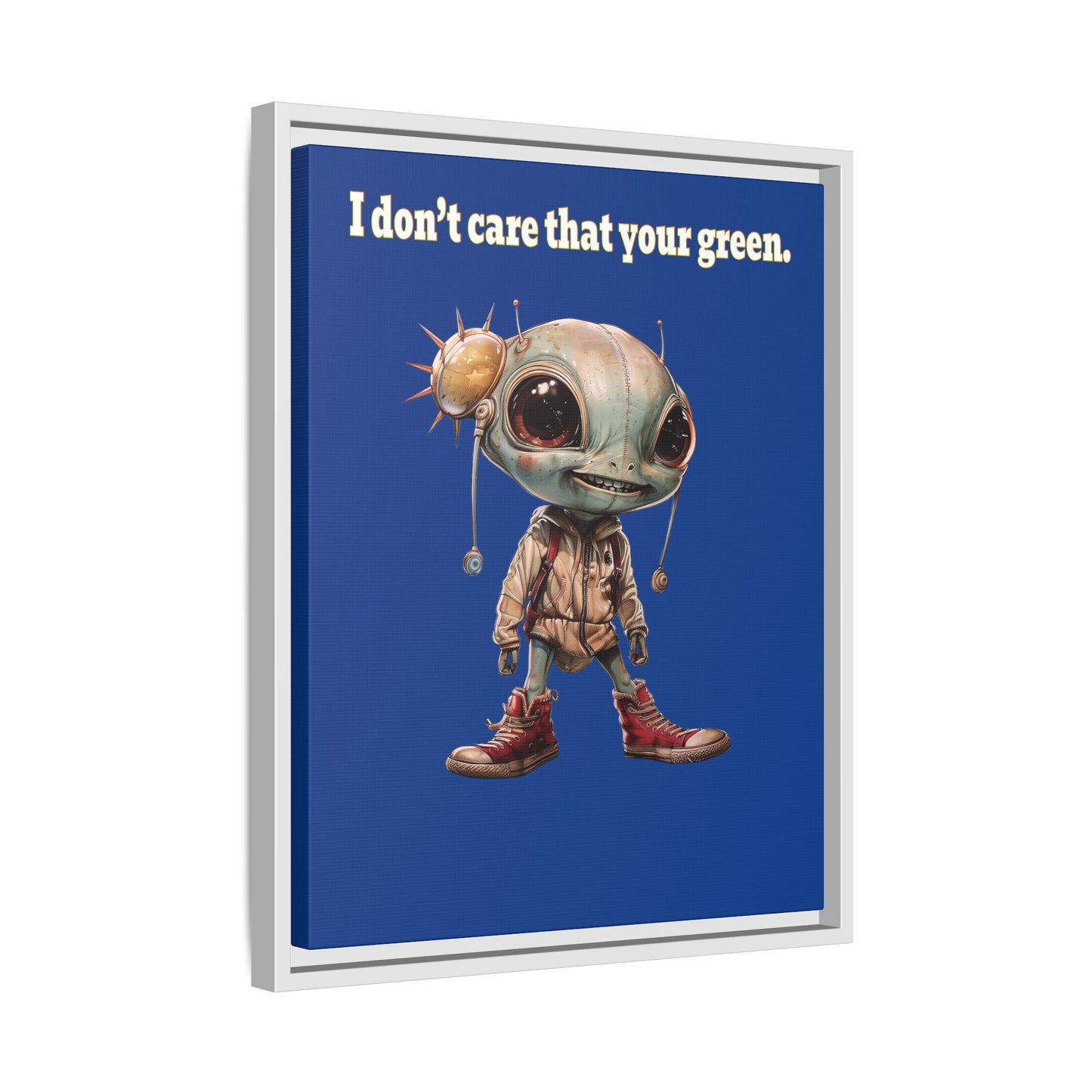 I don't care that your green - framed canvas art (dark blue)