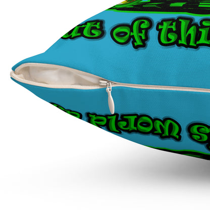 disc jockey - Spun Polyester Square Pillow - (turquoise)